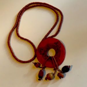 Vintage Wood Bead Necklace